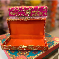 Boîte cadeau en soie de brocart bijoux en espèces boîte Mithai Nikah faveur faveur Mehendi faveur-faveurs de mariage hindou Punjabi Diwali puja pour cadeau Holi