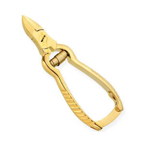 Coupe-ongles professionnel à lames concaves, en acier inoxydable plaqué or, avec ressort de verrouillage, pour bébé, manucure, coupe-ongles de pied, utilisation des doigts - Product Image 3