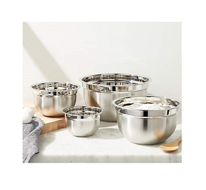 Bol de service en acier inoxydable de style de qualité supérieure, idéal pour les cuisines des grandes familles et les étalages décoratifs des aliments - Product Image 3