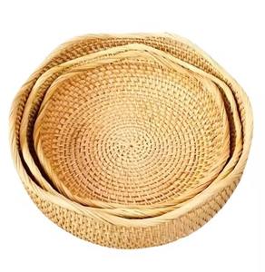 Bol en rotin noir détaillant stockage tissé à la main pour Fruits collations noix cuisine Fruits collations noix cuisine de l'Inde - Product Image 5