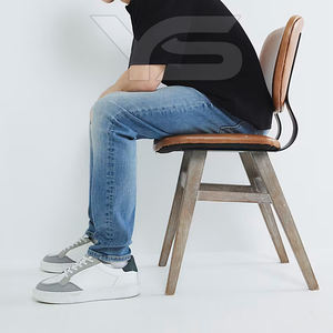 กางเกงยีนส์ขาตรงแบบลำลองสำหรับฤดูหนาว/ฤดูใบไม้ผลิผ้าคอตตอนระบายอากาศได้มีซิปสีทึบ - Product Image 4