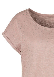 Femmes été à la mode cou à manches courtes coton T-Shirts en gros blanc dames Logo personnalisé t-shirts dentelle anti-boulochage - Product Image 2