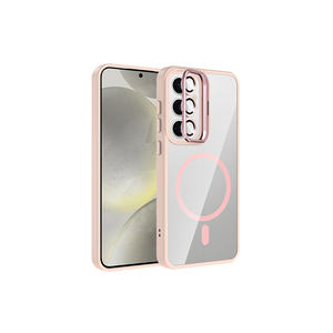 Coque antichoc en silicone rose compatible MagSafe avec béquille et protection d'objectif pour Samsung Galaxy S24 FE - Product Image 1