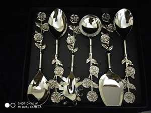 Juego de cubiertos de acero inoxidable con mango de resina Color azul Uso de cena Cuchillo de cocina de acero espejado de lujo Tenedor Cuchara Cubiertos - Product Image 3