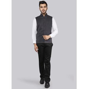 Veste sans manches pour homme en gris foncé, vente chaude, pour occasions formelles et décontractées, idéale pour les réunions de bureau, disponible au prix d'exportation - Product Image 2