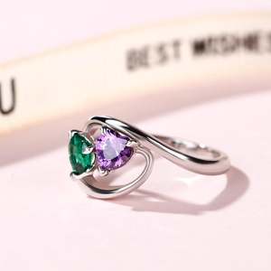 Anillo de Plata de Ley con Dos Piedras en Forma de Corazón, Estilo Hiphop Vintage para Hombre, Marca Jeulia - Product Image 6