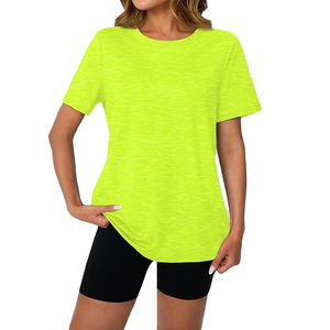 Camiseta para Mujer, Fibra Transpirable, Capa Suave, Textura Aireada, Flexible, Moldeadora, Flujo de Aire Constante, Ligera, Cómoda para Uso Diario al Aire Libre - Product Image 1