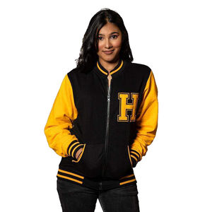 Chaqueta Varsity personalizada para mujer, tejido de algodón/poliéster, impermeable, a prueba de viento, de secado rápido, estilo universitario, béisbol, Letterman - Product Image 1