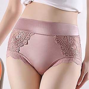 Bragas de algodón de encaje sin costuras para mujer, ropa interior elástica de talla grande para mujer, lencería de encaje transpirable sin rastro Sexy para mujer - Product Image 1