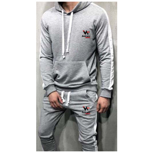 Conjunto Deportivo Informal Personalizado de Sudadera con Capucha Gris y Pantalones Deportivos de Forro Polar de Algodón para Hombre, Moda de Invierno - Product Image 3