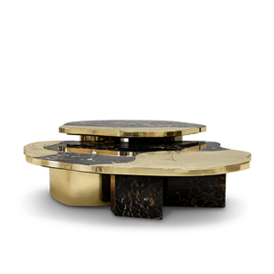 Mesa de Centro Ophelia Portoro de Mármol y Oro - Product Image 6