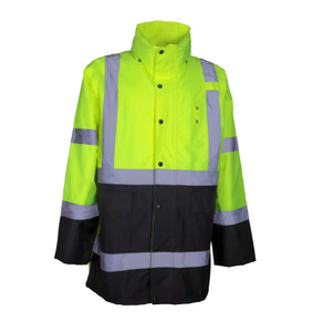 Chaqueta de bombardero de seguridad de alta visibilidad para hombre, ropa de trabajo reflectante cálida impermeable para exteriores con bolsillo para trabajo o deportes - Product Image 4