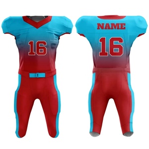 Ensemble d'uniformes de football américain à sublimation personnalisée de haute qualité, uniformes de football en polyester, ensembles de maillots et de pantalons de football américain - Product Image 1