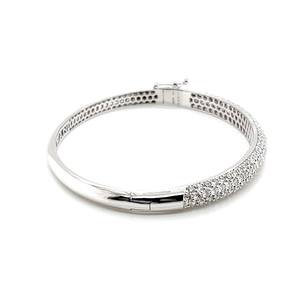 Bracelet rond scintillant Moissanite diamant demi-éternité Bracelet en argent 925 bijoux fins pour fiançailles cadeau de mariage pour partenaire - Product Image 3