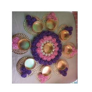 Elegant Pearl <b>Flower</b> Rangoli Mat for <b>Candle</b> Holders Multicolored Intricate Design for Father's Day Mother's Day Graduation - Product Image 1