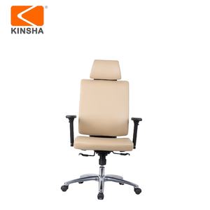 KINSHA Série Vertic Chaise de bureau de luxe Ergonomique en cuir avec appui-tête réglable en hauteur pivotante à 360 ° Chaise de direction en métal - Product Image 1