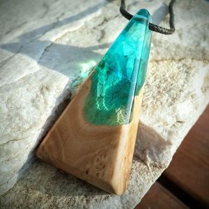 Lovely New Arrival Resin <b>Wood</b> Necklaces Fashion Jewelry, Boho <b>Wood</b> Resin Necklace, Necklace Pendant <b>Wood</b> Jewelry - Product Image 6