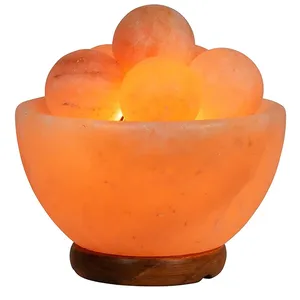 Himalayan pink rock salt Fire Bowl with round ball lamp for gift office and home decoration pink salt lamp 100% natural