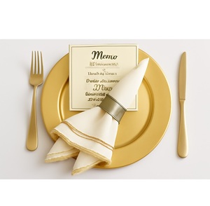 Ensemble de sous-assiettes décoratives bleues à perles en gros, sous-assiettes de luxe pour la mise en place de tables de banquet de mariage, décoration de fête - Product Image 5