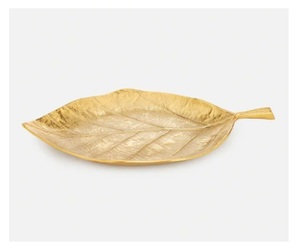 Nouveauté en forme de plateau en aluminium décoratif en forme de feuille plateau de service pièce maîtresse décor de Table or aluminium feuille plateau - Product Image 4