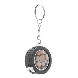 Personalized Promotional Keychains & Carabiners Wheel-Shaped <b>Keychain</b> with Meter <b>Custom</b> Gadgets - Product Image 2