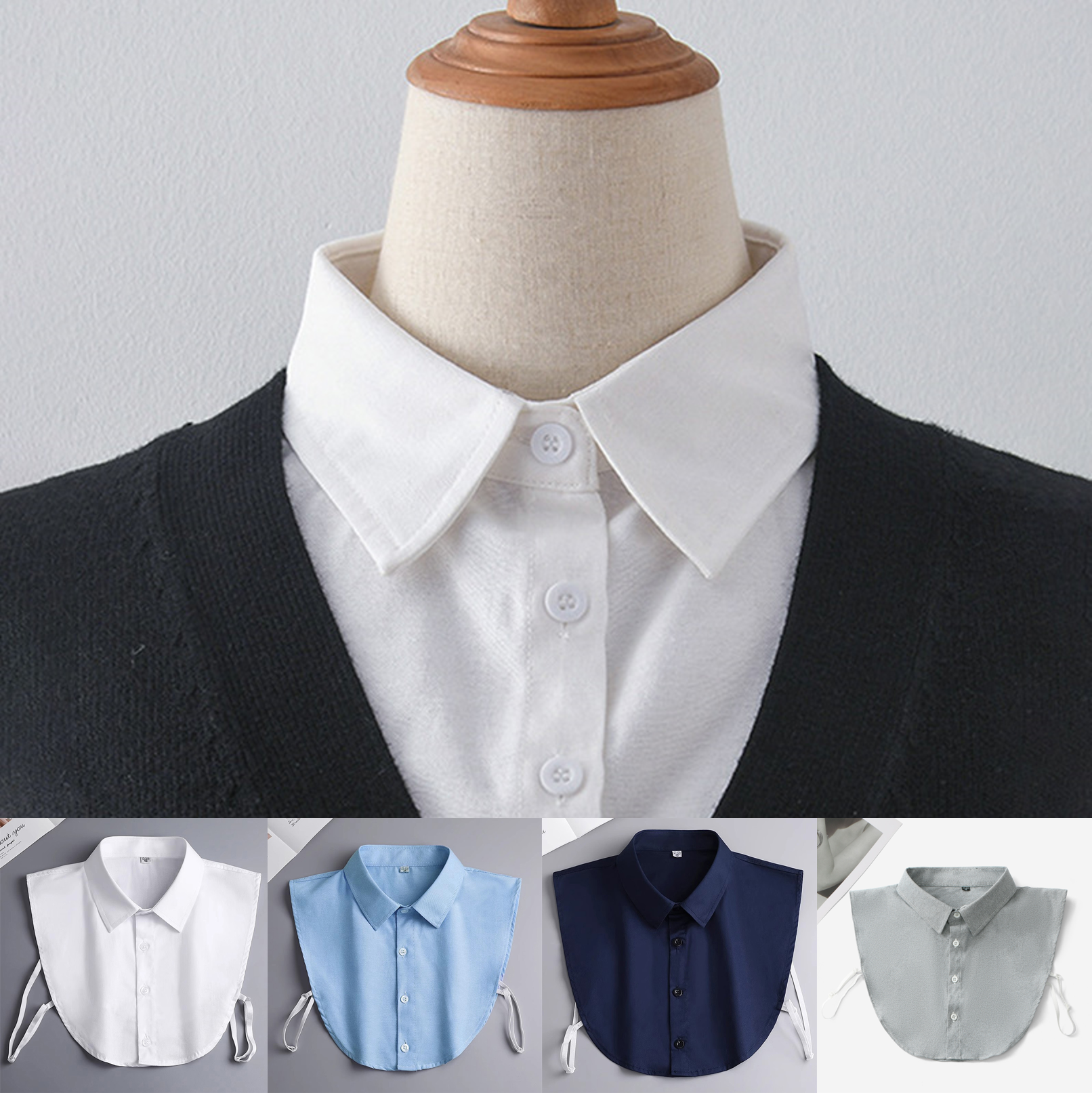 Detachable Cotton Shirt Collar Unisex Adjustable Eco-Friendly Stylish Accessory Clearance! detachable collar detachable collars for women  main image 2