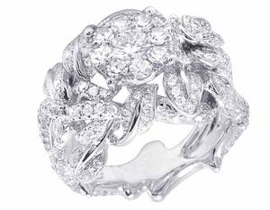 Chic Nouveau Design S925 En Argent Sterling Avec Ronde Moissanite Diamant Cluster Bague De Fiançailles De Mariage Pour Les Femmes - Product Image 3