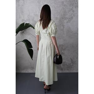 Robe en popeline plissée menthe - Menthe - Product Image 5