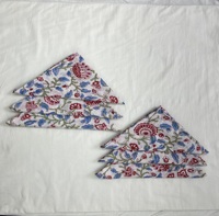 Ensemble de serviettes en coton 100% imprimées à la main en Inde - Serviettes écologiques durables jetables de style américain - Serviettes de ferme