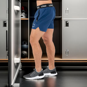 NOUVEAU Ceinture avec logo personnalisé ourlet fendu durable pour hommes 5 pouces entrejambe de sport vêtements de sport shorts de sport d'entraînement athlétiques pour hommes - Product Image 6