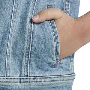 Veste en jean classique bleue pour femme avec rembourrage en coton, boutonnée, décontractée, véritable vêtement d'extérieur pour toutes les saisons, mode jean - Product Image 4