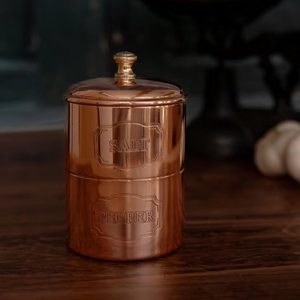 Professional Quality Copper <b>Canister</b> <b>Set</b> With Commercial Grade Material Used For Reliable Storage In Home Or Restaurant Kitchens - Product Image 1