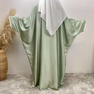 New Arrivals Butterfly Style <b>Kaftan</b> Abaya High Quality Satin Silk Hijab Muslim <b>Women</b> Plus Size Customized Sizes Ramadan Eid - Product Image 6