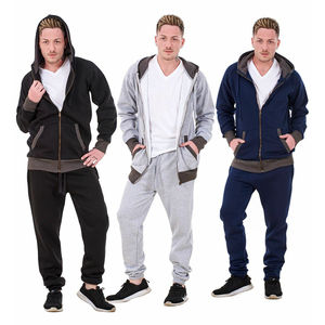 Chándales con Capucha y Cremallera Personalizados para Hombre, Diseño de Logotipo Personalizado, 100% Algodón, Felpa, Casual, Transpirable - Product Image 6