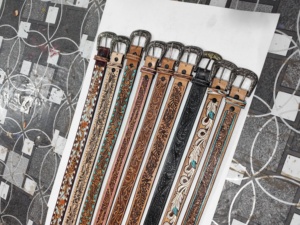 เข็มขัดลูกปัดหนังแท้หัวเข็มขัดโลหะผสมตะวันตกแบบใหม่เข็มขัดลูกปัดแอฟริกันแบบกำหนดขนาดได้หรูหรา - Product Image 5