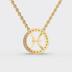 Collier en diamant du zodiaque Poissons: un symbole d'élégance céleste, de charme astrologique et de beauté intemporelle. - Product Image 4
