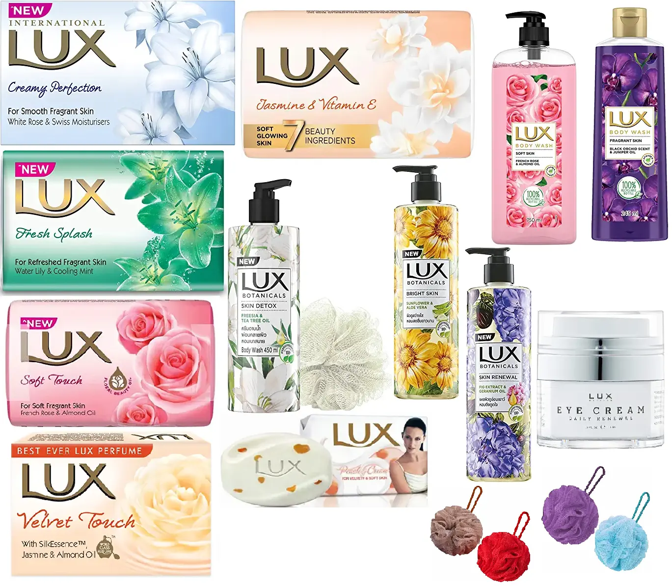Dorlotez votre peau avec nos savons et lavages LUX disponibles en différents parfums et tailles