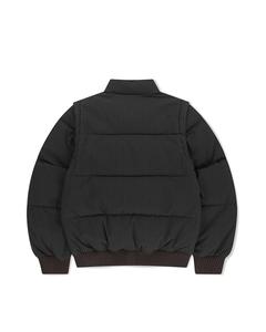 Veste en duvet personnalisée ample et chaude pour hommes avec grande taille hiver couleur unie doublure motif petit col montant fermeture à glissière vestes - Product Image 2