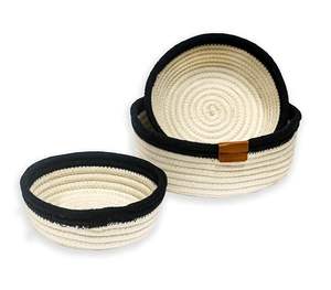 Factory Direct Selling Wholesale Handmade Storage <b>basket</b> Decor Cotton <b>Rope</b> Handwoven Hollow <b>basket</b> With Handle - Product Image 1