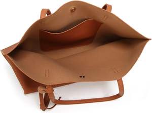 Chic Pakistani Made Faux Leather Tote Shoulder Bag para mujeres elegantes Cierre abierto con borla Característica y decoración de bordado - Product Image 3