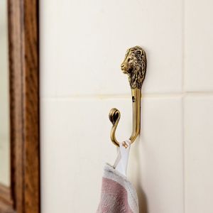 Brass Lion Wall Hook Stylish Mounted Clothing & Towel <b>Hanger</b> for Bathroom Bedroom & Decorative Home - Product Image 5