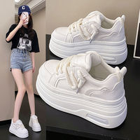 Chaussures à plateforme blanches élégantes pour femmes, design unique, semelle épaisse de 8 cm, baskets de sport quotidiennes, en stock dans l'entrepôt américain