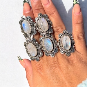 High Quality New Original Rainbow Moonstone 925 Sterling Silver Designer Rings Wholesale Ring Factory Price Jewellery - Product Image 1