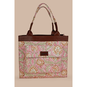 Bolso de Mano de Cuero Estilo Bohemio Vintage con Estampado Floral a Rayas, Asa Individual, Bolso de Hombro - Product Image 1