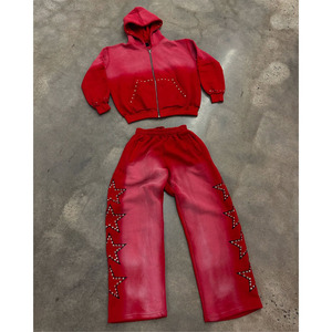 2025 nouveau Design hommes Fitness imprimé survêtement léger polaire matériel Cargo pantalon à capuche hiver gros cintre Impex - Product Image 2