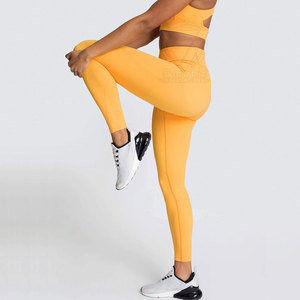 Ensemble 2 pièces de luxe pour femme, vêtements de yoga et de sport, extensible dans les quatre sens, respirant, en Spandex/Nylon, avec cordon de serrage - Product Image 5