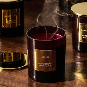 Boîte en carton personnalisée AIKUN, pot en verre, bougie parfumée à l'aromathérapie, cire de soja naturelle, combustion propre, fabrication artisanale, moderne, pour la maison, Diwali - Product Image 3
