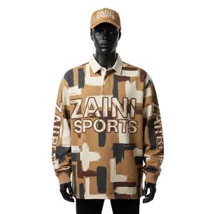 Camiseta de Rugby Premium para Hombre, 240 GSM, Algodón y Poliéster, Tejido Suave y Transpirable, Estampado en Tonos Tierra, Logotipo por Transferencia de Calor, Absorbe la Humedad - Product Image 1