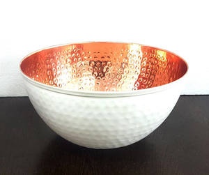 Bol à bonbons aux fruits en argent martelé fait à la main vaisselle décorative en métal poli de luxe bol de service à chocolat de table élégant - Product Image 4