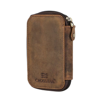Porte-cartes 6 emplacements en cuir véritable Crazy Horse fait main, personnalisable, de haute qualité, mini étui à clés tendance pour clés de voiture